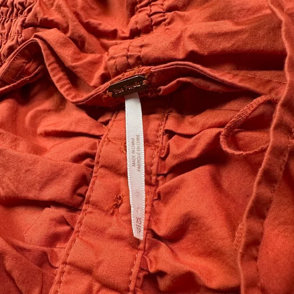 Free People Hold On Ruched Orange Mini Halter Dress Size X-Small
